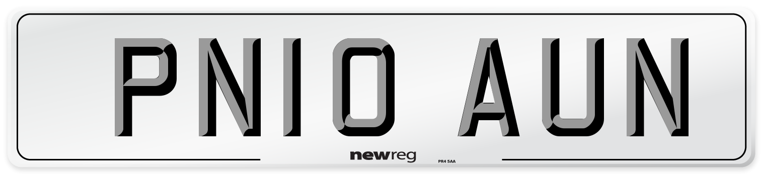 PN10 AUN Number Plate from New Reg